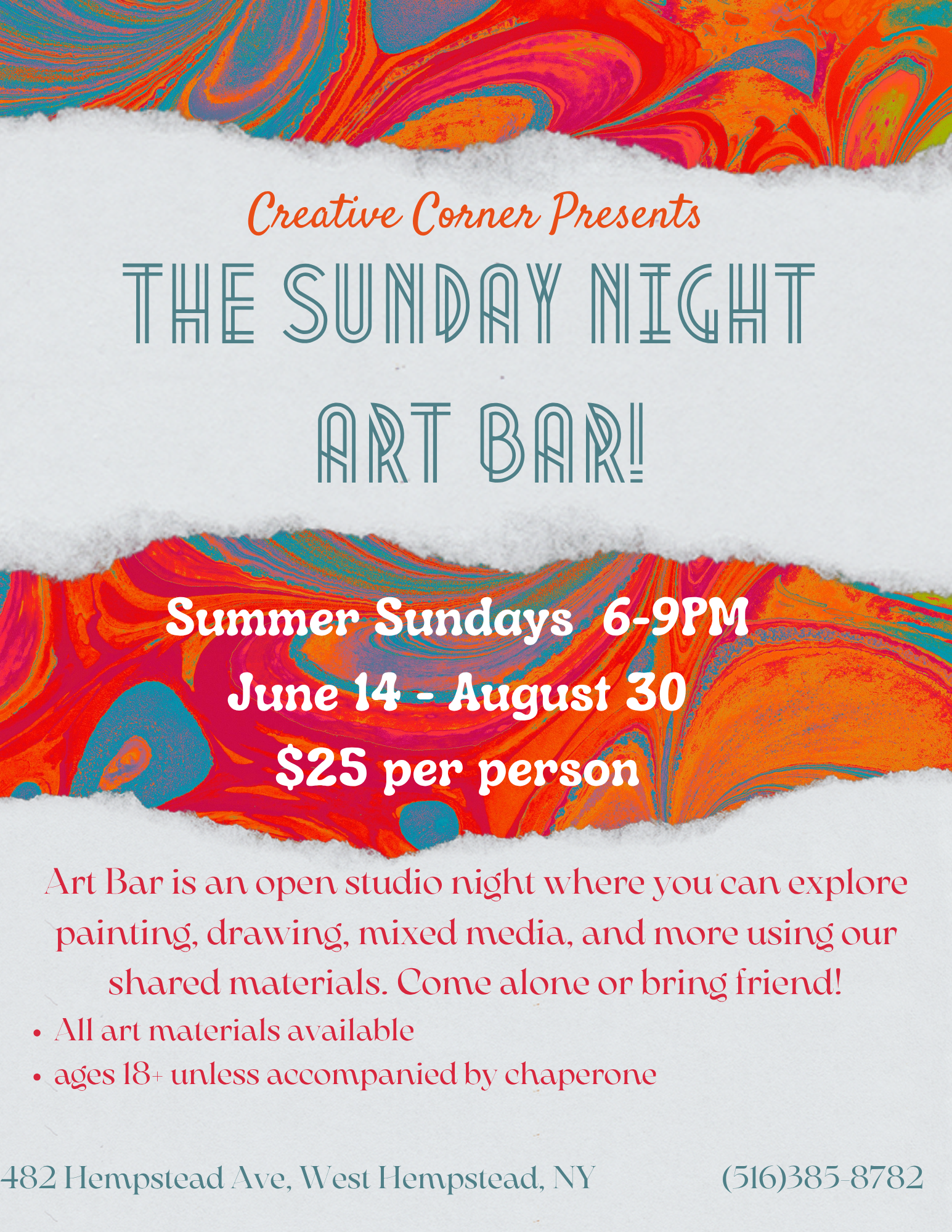 Sunday Night Art Bar poster
